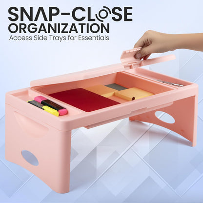 Lap Desk, Folding Desk, Portable Table, Blush, 9.75" x 12"