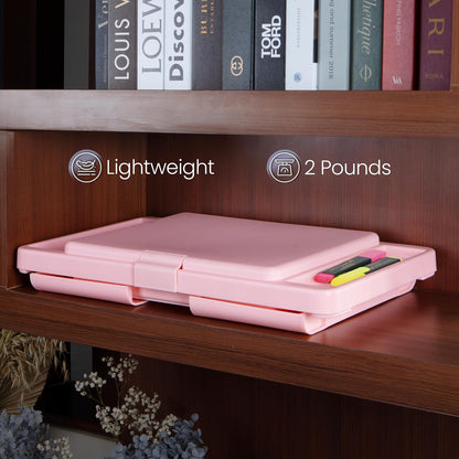Lap Desk, Folding Desk, Portable Table, Blush, 9.75" x 12"