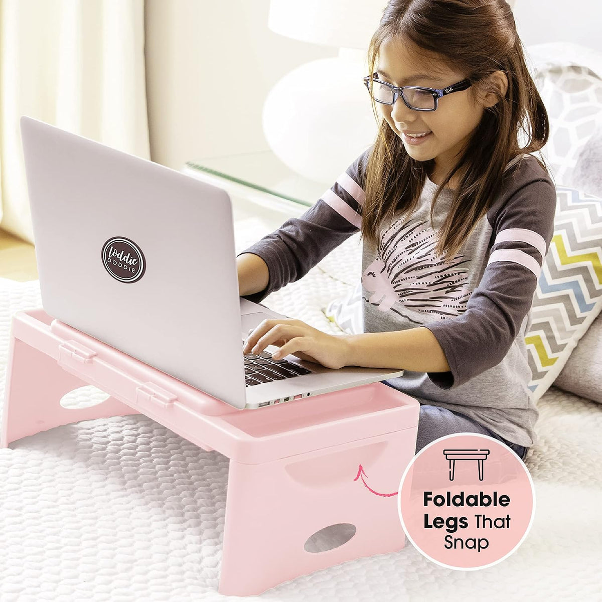 Lap Desk, Folding Desk, Portable Table, Blush, 9.75" x 12"