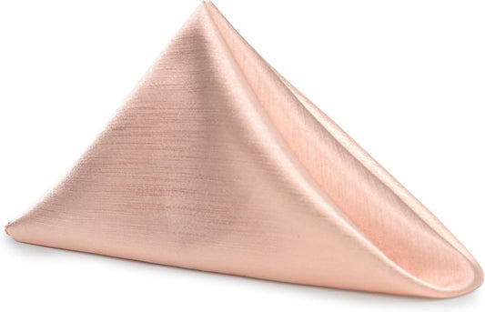 Ultimate Textile Ice Peach Linen Cloth Napkins - 17" x 17" (Set of 120) Reversible Shantung Satin, Soft Absorbent Washable Table Napkins for Restaurant