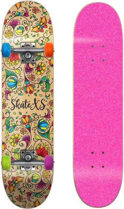 SkateXS Beginner Flowers Street Skateboard