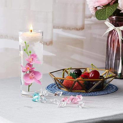 Artificial Flowers for Floating Candles Wedding Centerpiece Mini Orchid Flower Filler Vase Fillers for Wedding Dinning Table Party Home Restaurant Decoration (Pink, 12 PCS)