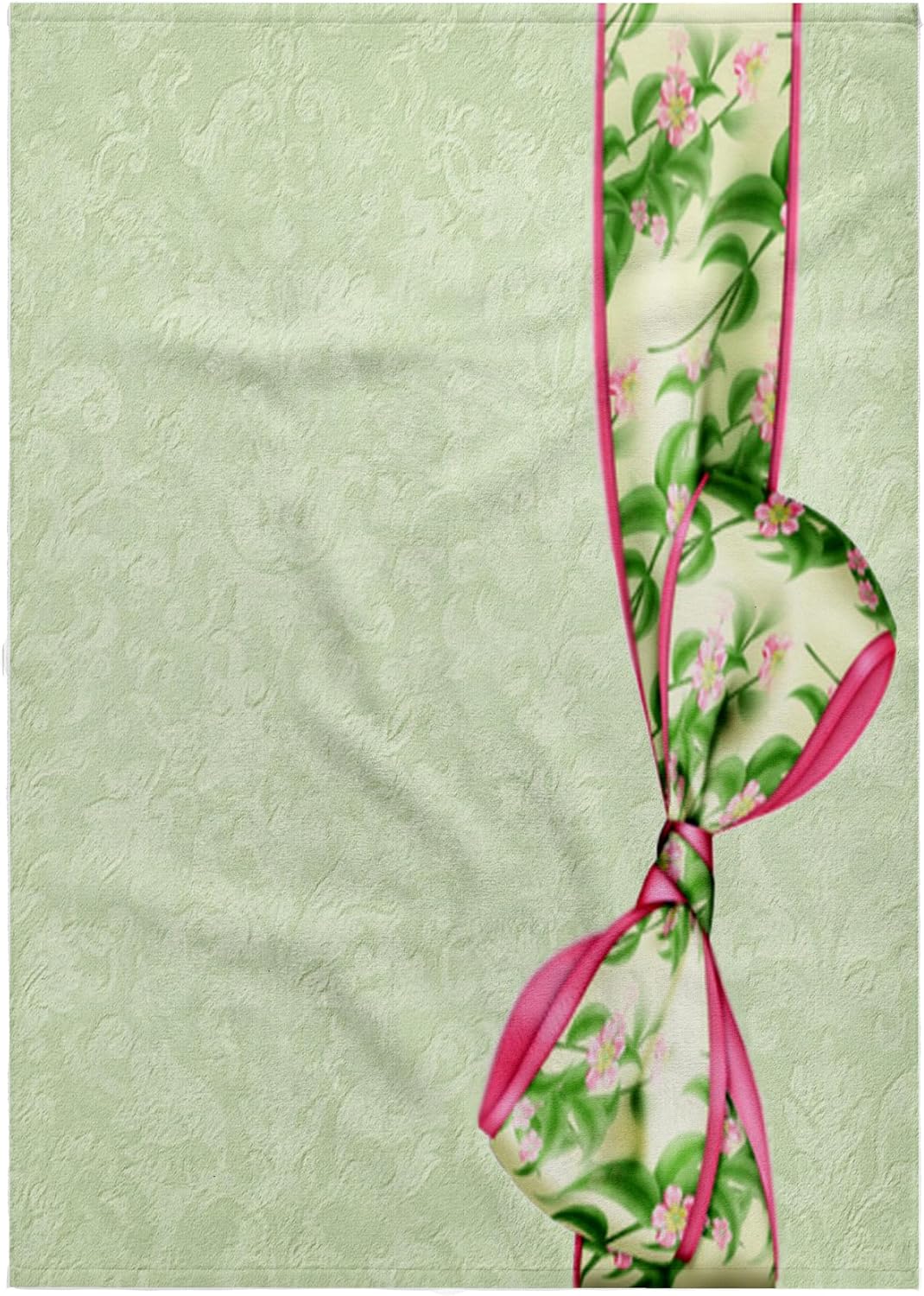 Green & Pink Floral Bow on Pastel Grunge 22x30 Bath Hand Pool Towel