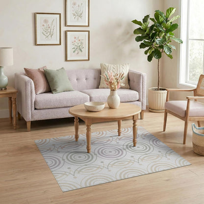 4'x6' Washable Modern Abstract Accent Rug, Peach Non-Shedding Small Carpet Pet Friendly & Non-Slip for Playroom, Bedroom, Reading Nook | Ref:1914387