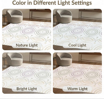 4'x6' Washable Modern Abstract Accent Rug, Peach Non-Shedding Small Carpet Pet Friendly & Non-Slip for Playroom, Bedroom, Reading Nook | Ref:1914387