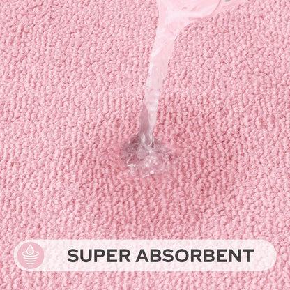 Bathroom Rugs Sets 2 Piece, Soft Extra Long Bath Mat Light Pink