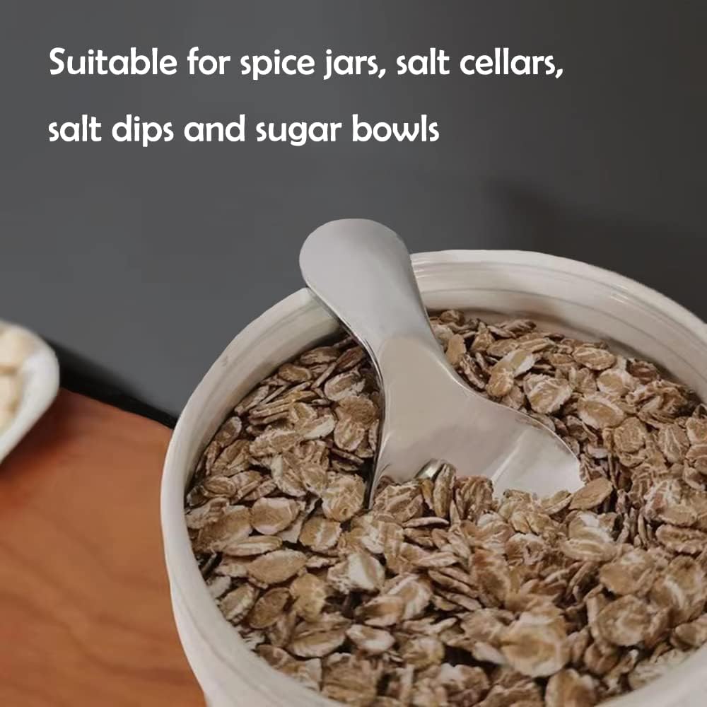 Stainless Steel Small Dessert Spoons - 6 Piece Set - Perfect for Jam, Sugar, Ice Cream & Cake - Cute & Tiny