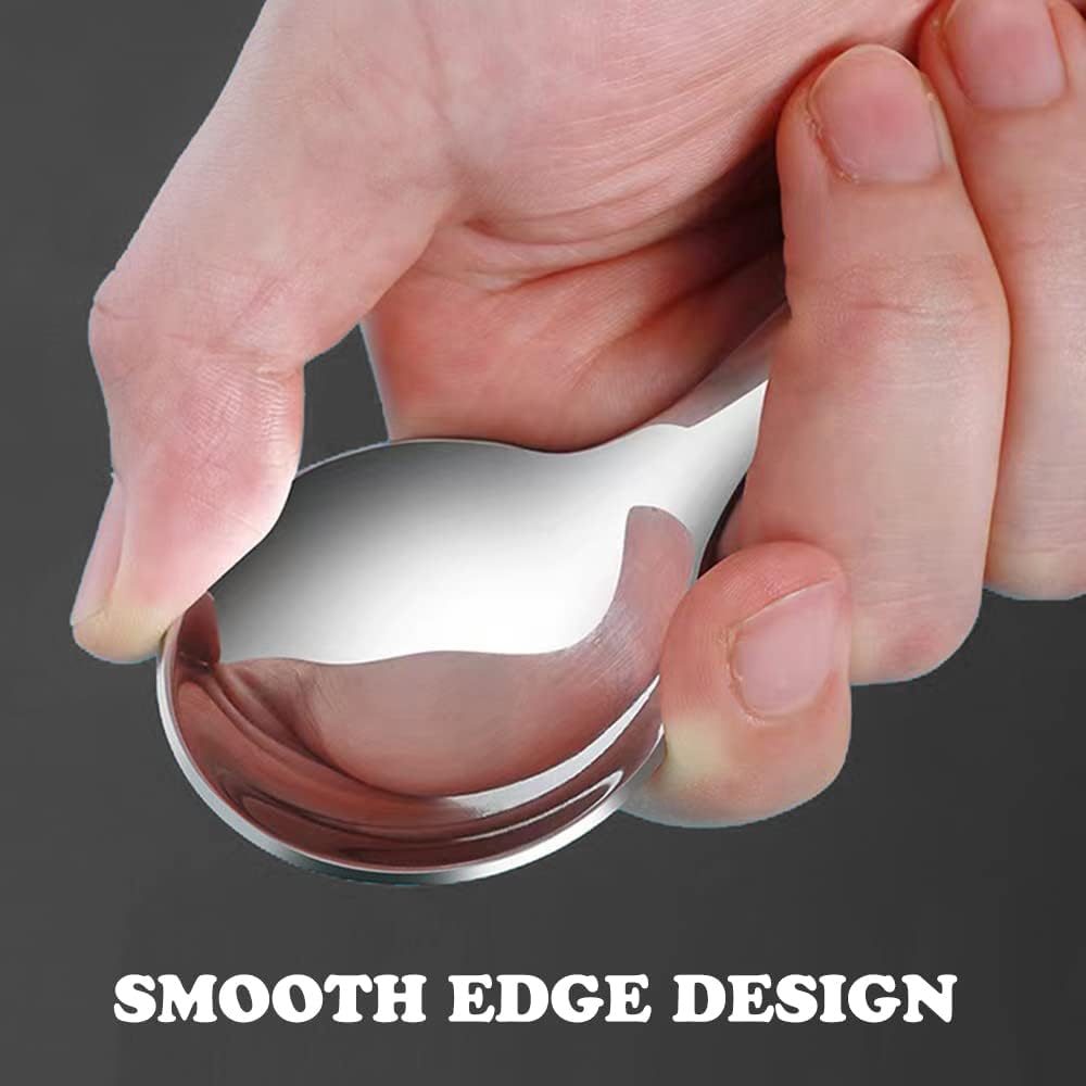 Stainless Steel Small Dessert Spoons - 6 Piece Set - Perfect for Jam, Sugar, Ice Cream & Cake - Cute & Tiny