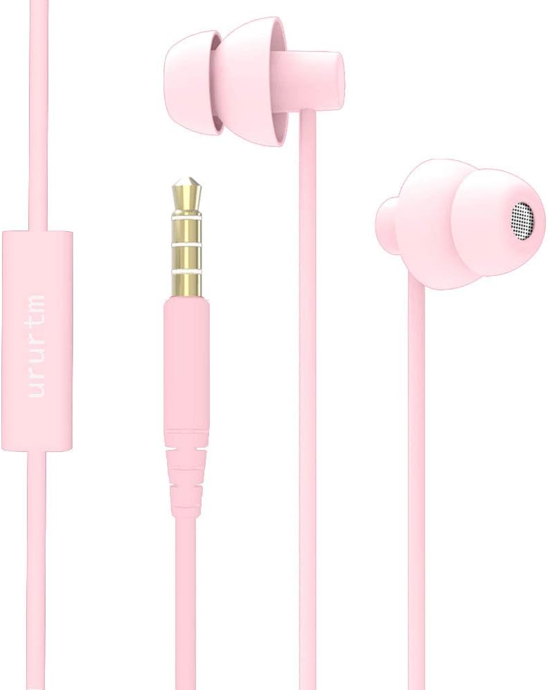 Pink Wired Sleep Earphone Soundproof Earbuds Headphones