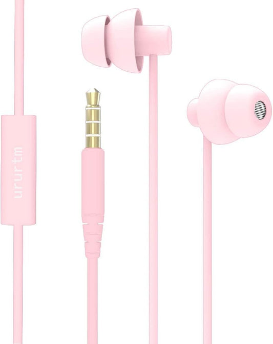 Pink Wired Sleep Earphone Soundproof Earbuds Headphones