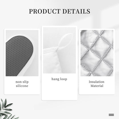 Oven Mitts Waterproof Non-Slip Oven Gloves Silicone Oven Mitts Pink Marble Print Kitchen Oven Mitts Heat Resistant for Cooking Baking