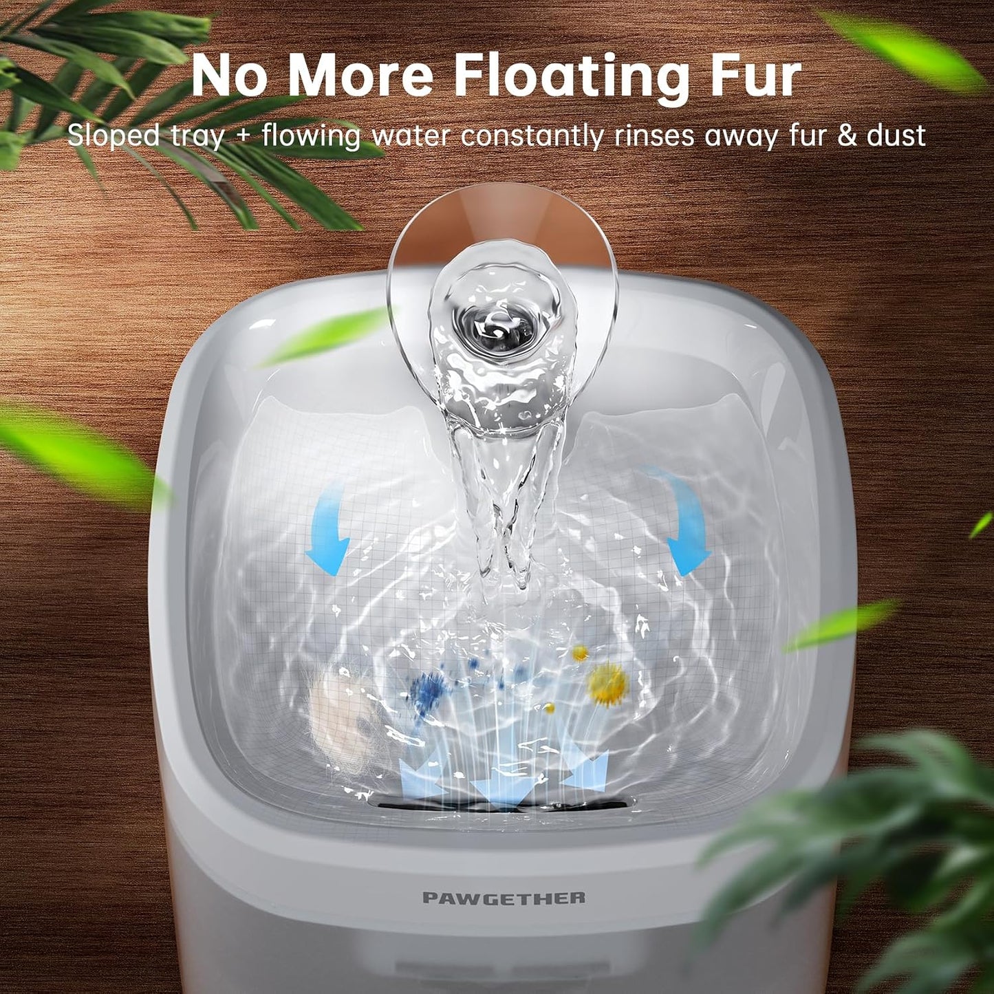 PAWGETHER® Cat Water Fountain with Wireless Pump 51oz/1.5L Dog Water Fountain, Ultra Quiet Automatic Pet Water Fountain Portable Indoor Ourdoor Travel Small Dog Water Dispenser with Adapter Black