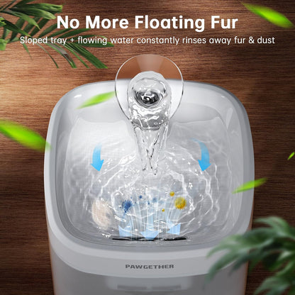 PAWGETHER® Cat Water Fountain with Wireless Pump 51oz/1.5L Dog Water Fountain, Ultra Quiet Automatic Pet Water Fountain Portable Indoor Ourdoor Travel Small Dog Water Dispenser with Adapter Black