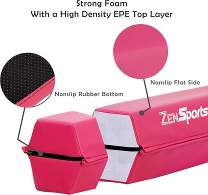 6ft Portable Folding Foam Gymnastics Balance Beam