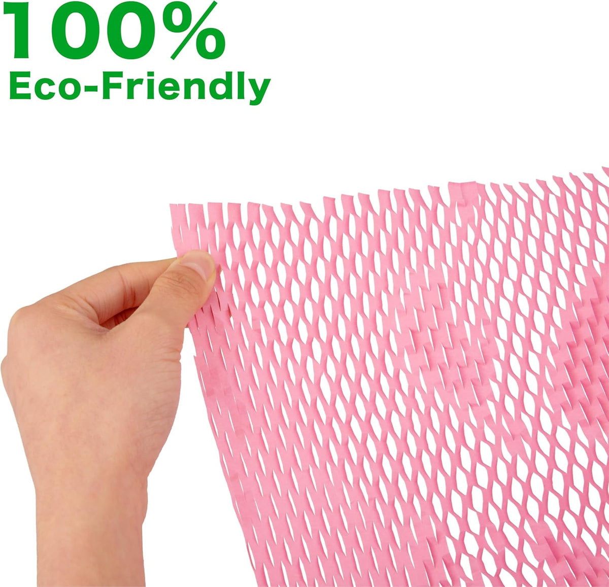 Pink Packaging Paper 12'' x 33' Honeycomb Cushioning Wrap Perforated for Gift Wrap Filler Art Crafts DIY Birthday Wedding Baby Shower