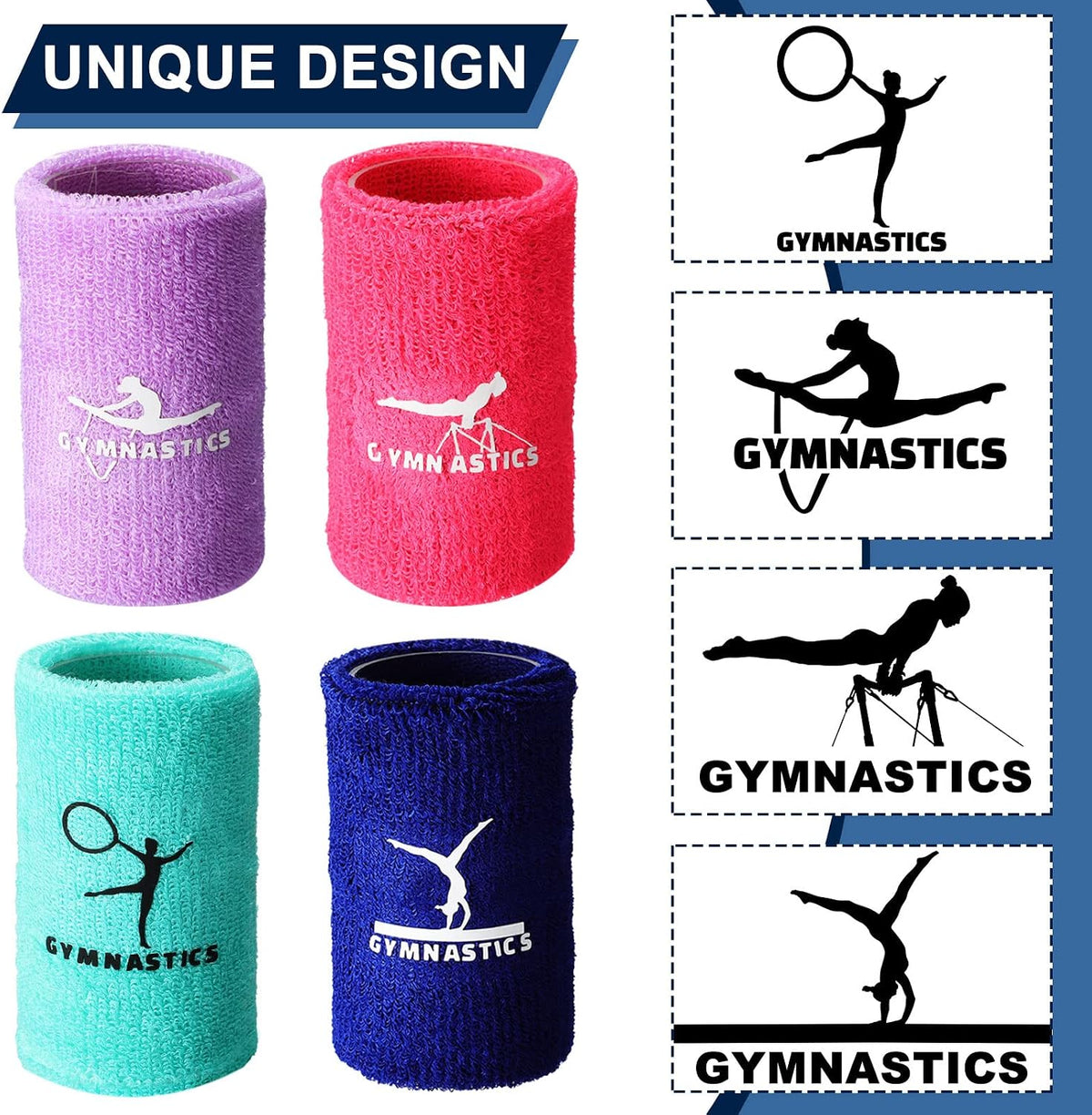 8 Pcs 4 Inch Gymnastics Wristbands