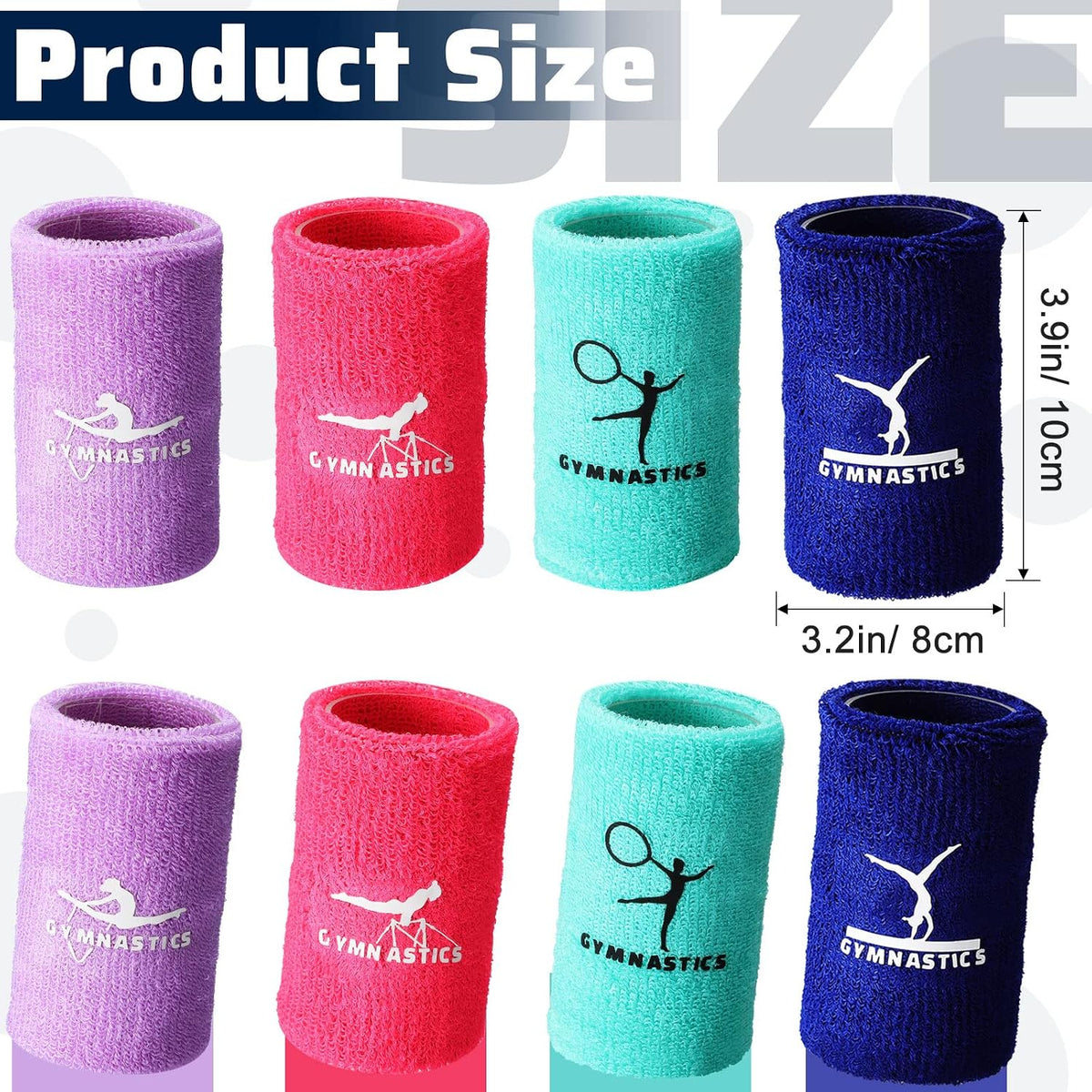 8 Pcs 4 Inch Gymnastics Wristbands