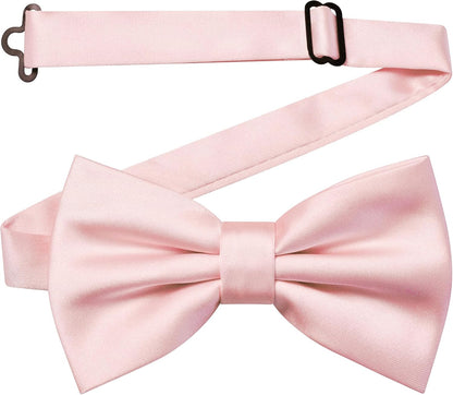 Solid Color Pre-tied Bow Tie and Pocket Square Lapel Pin Set for Men