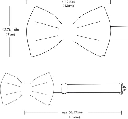 Solid Color Pre-tied Bow Tie and Pocket Square Lapel Pin Set for Men