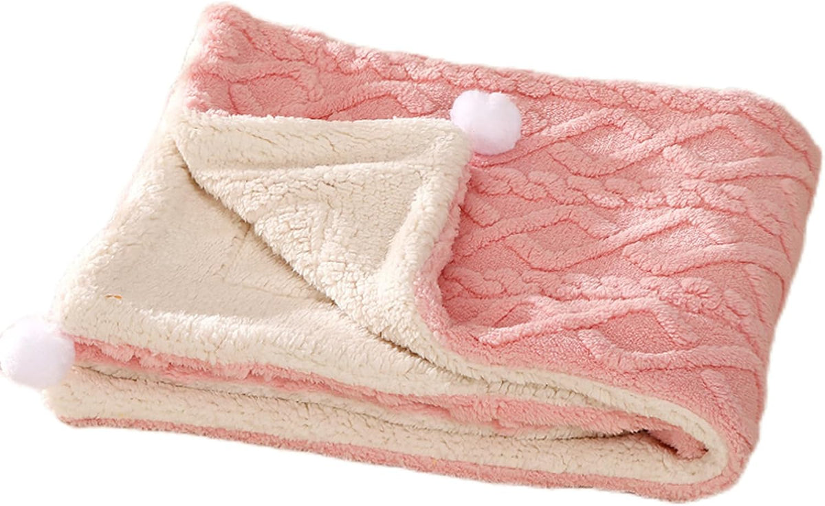 Premium Soft Dog Blanket Washable Puppy Essentials Dog Product Cat Kitten Calming Blankets Throw for Medium Small Dogs Pet Dog Gifts-Pink-M