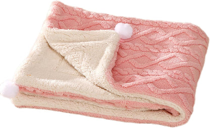 Premium Soft Dog Blanket Washable Puppy Essentials Dog Product Cat Kitten Calming Blankets Throw for Medium Small Dogs Pet Dog Gifts-Pink-M