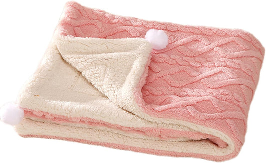 Premium Soft Dog Blanket Washable Puppy Essentials Dog Product Cat Kitten Calming Blankets Throw for Medium Small Dogs Pet Dog Gifts-Pink-M