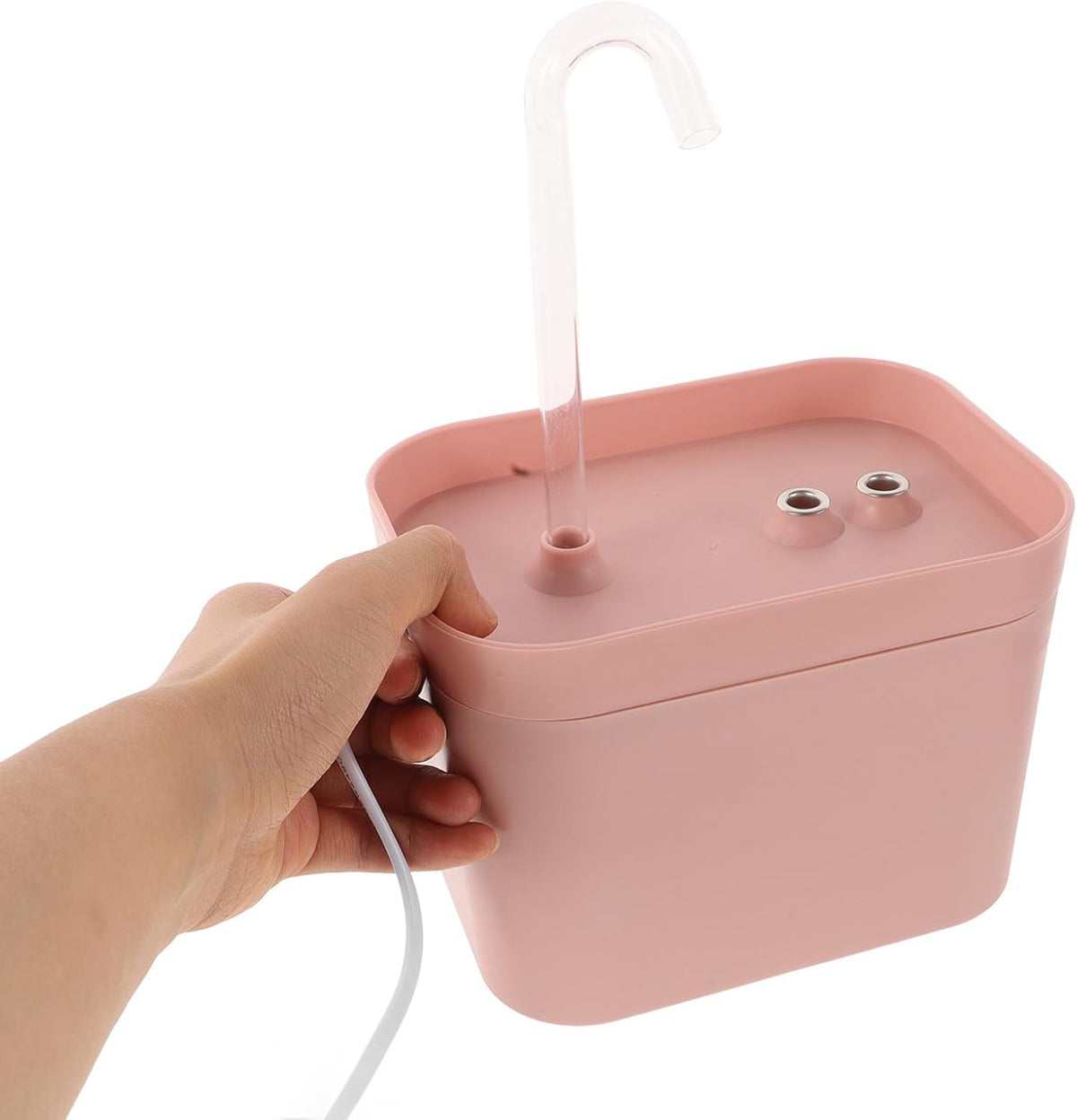 Automatic Cat Water Fountain Low Power Consumption Portable Design Pink Plastic Flower Shape Water Outlet for Kitten and Cat Drinking Modern Elegant Appearance