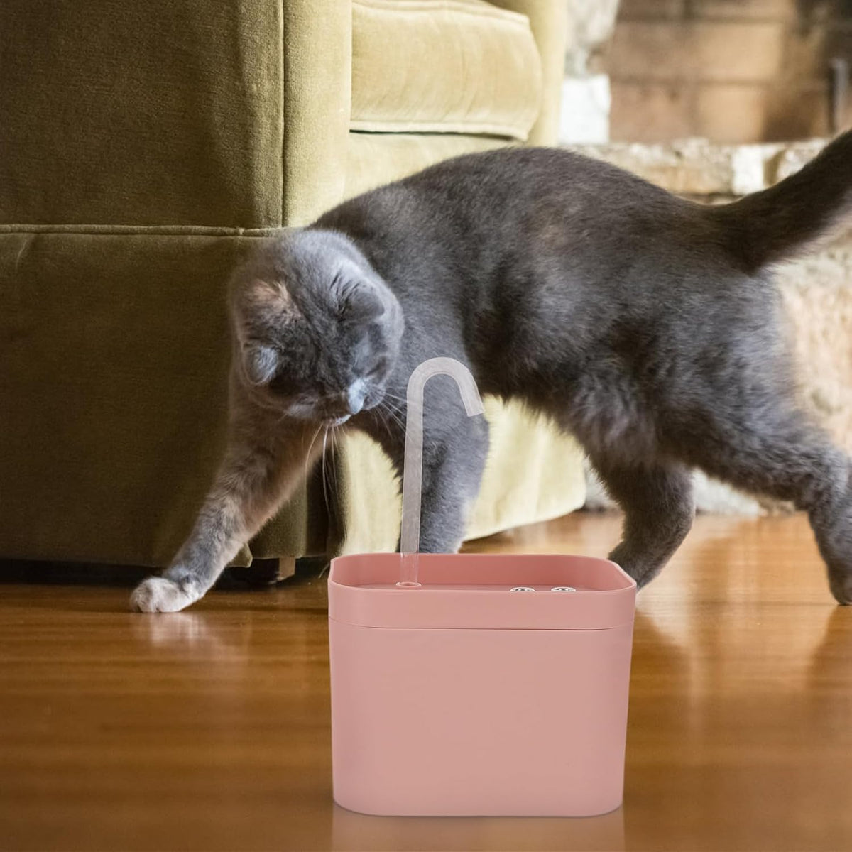 Automatic Cat Water Fountain Low Power Consumption Portable Design Pink Plastic Flower Shape Water Outlet for Kitten and Cat Drinking Modern Elegant Appearance