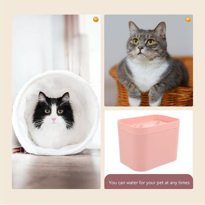 Automatic Cat Water Fountain Low Power Consumption Portable Design Pink Plastic Flower Shape Water Outlet for Kitten and Cat Drinking Modern Elegant Appearance