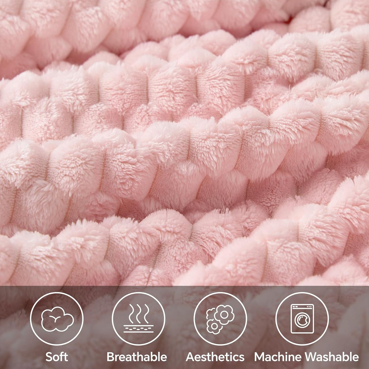Pink Throw Blanket for Couch, Soft Cozy Gifts for Women, 50 * 60