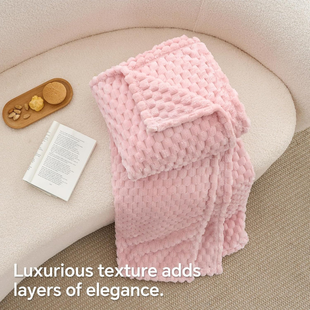 Pink Throw Blanket for Couch, Soft Cozy Gifts for Women, 50 * 60