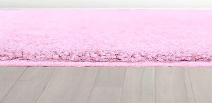 3 Piece Bathroom Floor Bath Mats Rugs Set with Lid Cover Non-Skid Absorbent Solid #6 (Light Pink)