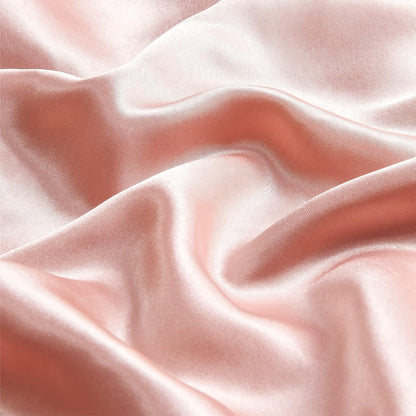 Zipper Satin Pillowcases, Standard Size 20"x26", Coral, Set of 2