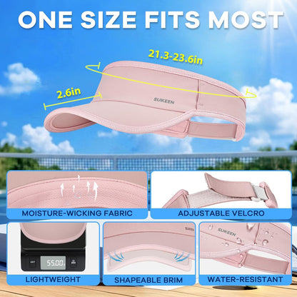 Sports Sun Visor Women Men Lightweight Quick-Dry Visor Hat with Sunglasses Slots Athletic Visor for Golf, Tennis