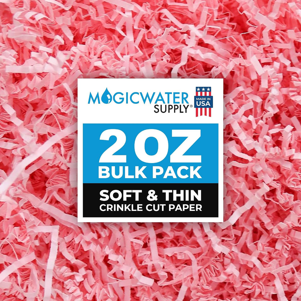 Soft & Thin Crinkle Cut Paper Filler - 2 oz - Pink