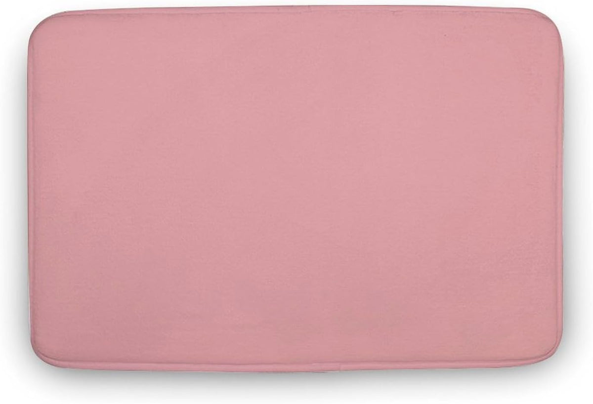 Minimal Simple Pastel Pink Bath Mat Rug 30x20, Ultra Soft Bathroom Rug, Non Slip and Absorbent Bath Rug Carpet for Bathroom Floor, Tub and Shower