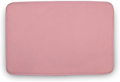 Minimal Simple Pastel Pink Bath Mat Rug 30x20, Ultra Soft Bathroom Rug, Non Slip and Absorbent Bath Rug Carpet for Bathroom Floor, Tub and Shower