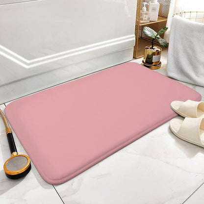 Minimal Simple Pastel Pink Bath Mat Rug 30x20, Ultra Soft Bathroom Rug, Non Slip and Absorbent Bath Rug Carpet for Bathroom Floor, Tub and Shower