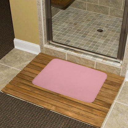 Minimal Simple Pastel Pink Bath Mat Rug 30x20, Ultra Soft Bathroom Rug, Non Slip and Absorbent Bath Rug Carpet for Bathroom Floor, Tub and Shower