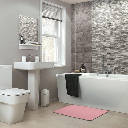 Minimal Simple Pastel Pink Bath Mat Rug 30x20, Ultra Soft Bathroom Rug, Non Slip and Absorbent Bath Rug Carpet for Bathroom Floor, Tub and Shower
