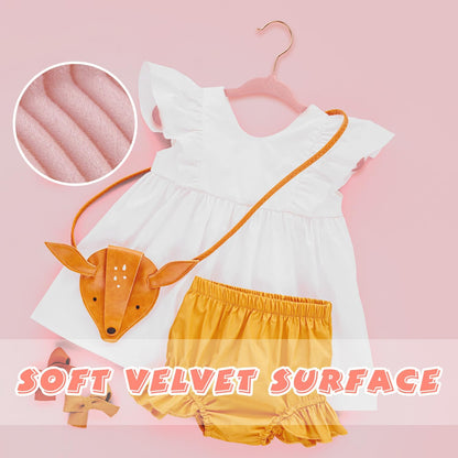 Baby Velvet Hangers with Swivel Rose Gold Hook 15 Pack Light Pink