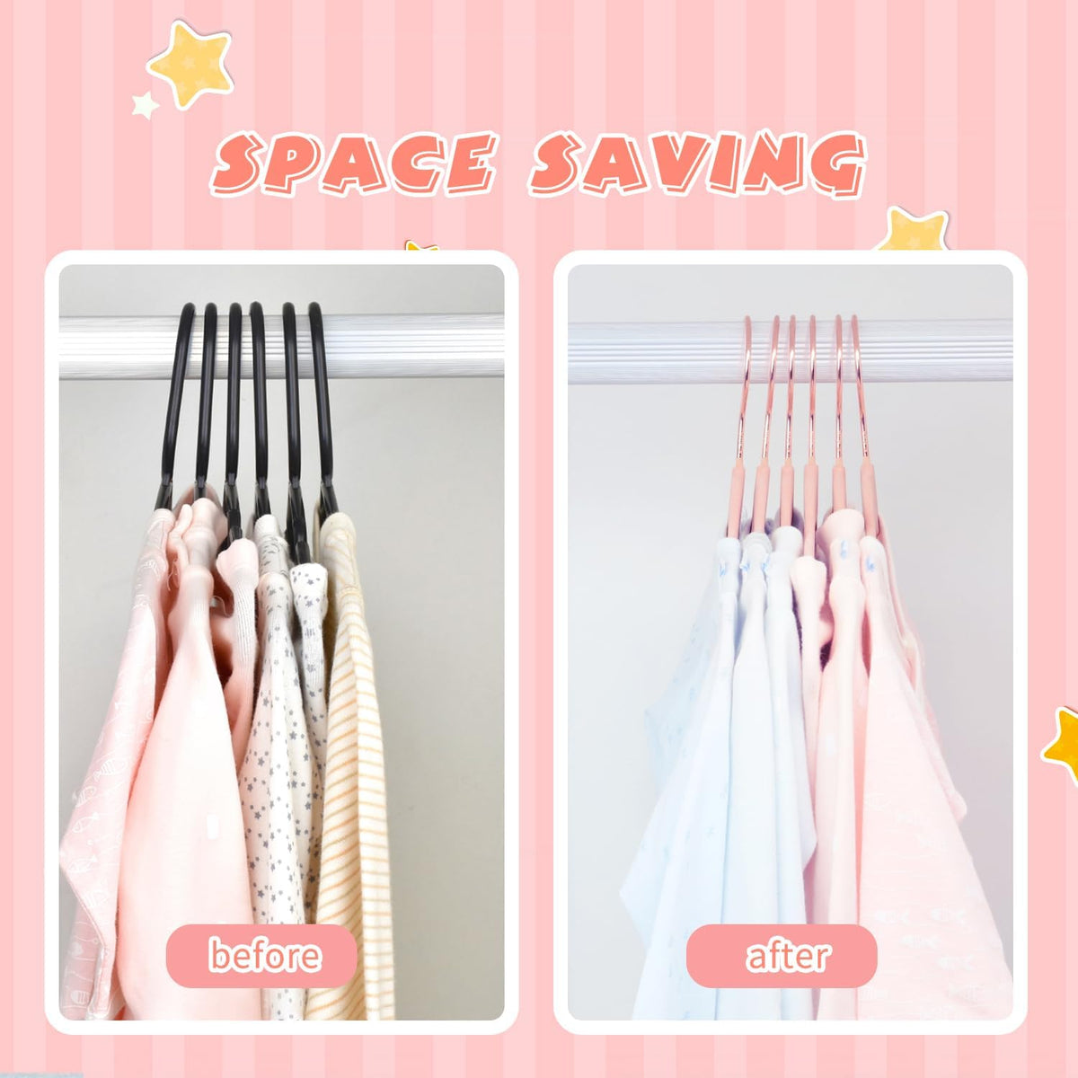 Baby Velvet Hangers with Swivel Rose Gold Hook 15 Pack Light Pink