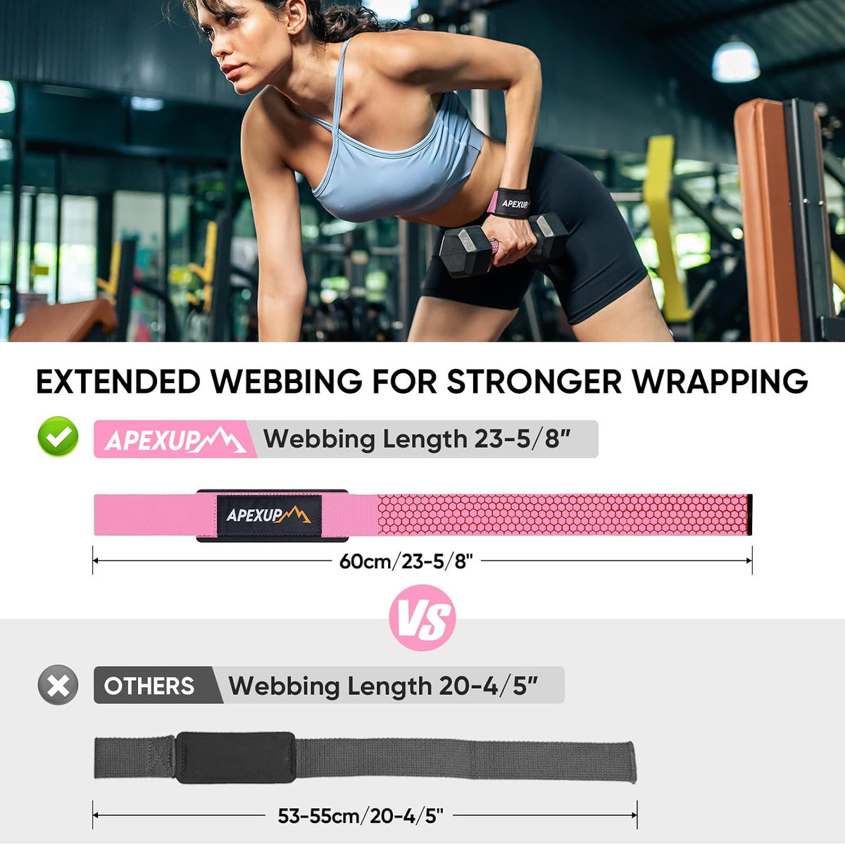 Weight Lifting Straps for Weightlifting, Lifting Wrist Straps Gym, Deadlift Strap, Anti Slip Silicone Weightlifting Strap Men Women Powerlifting, Strength Training