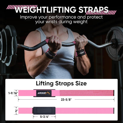 Weight Lifting Straps for Weightlifting, Lifting Wrist Straps Gym, Deadlift Strap, Anti Slip Silicone Weightlifting Strap Men Women Powerlifting, Strength Training