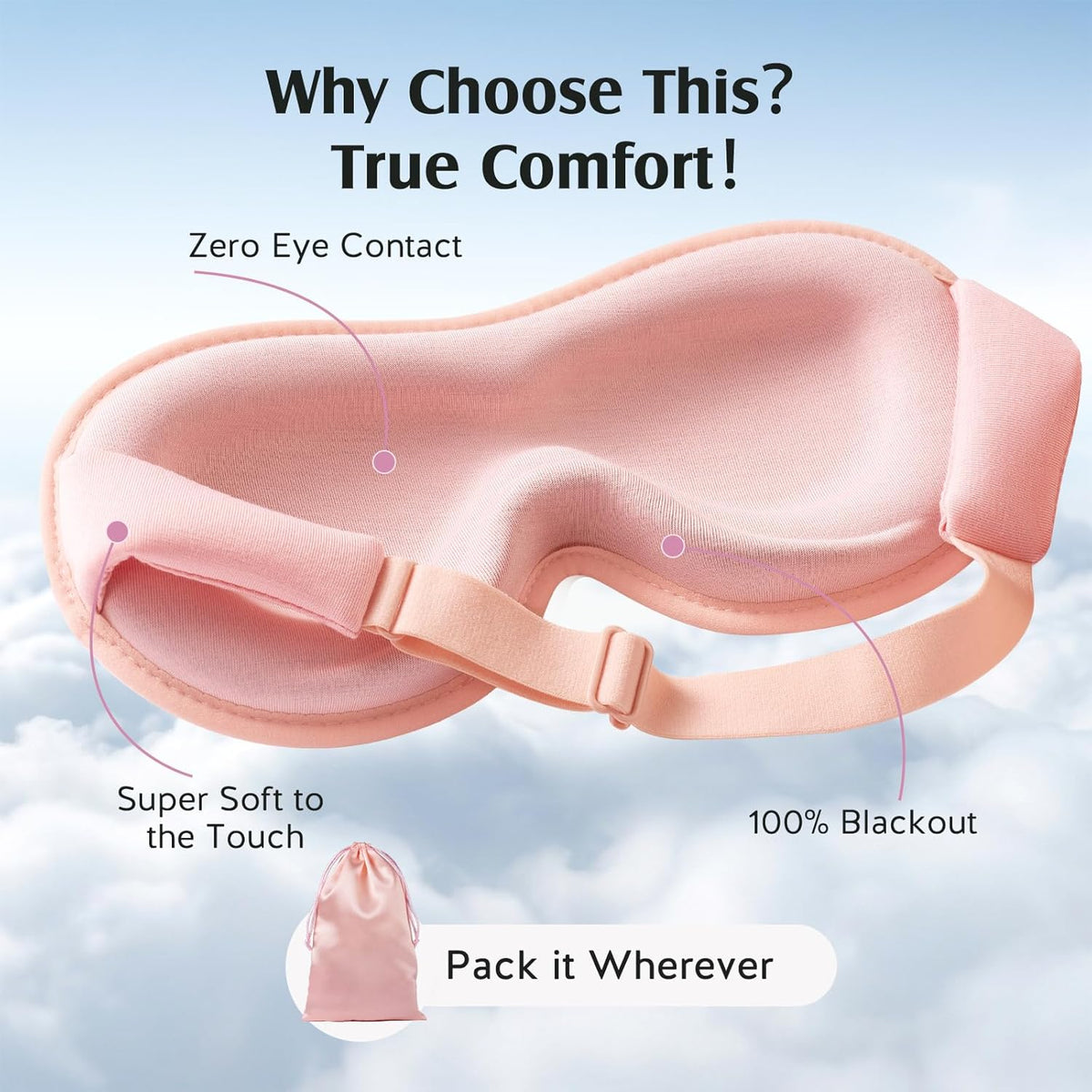 Sleep Mask for Women Lash Extension 3D PRO Eye Mask for Sleeping