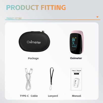 Rechargeable Pulse Oximeter Fingertip Oxygen Monitoring Fingertips with SpO2 Pulse Rate and PI RR OLED Precision Rapid Oximeter SpO2 Readings Outdoor Sports Home (Pink)