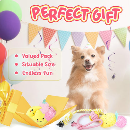 Pink Puppy Toys for Boredom - 23 Pack Puppy Chew Toys for Teething, Interactive Dog Toys for Puppies, Cute Small Dog Toys with Treat Ball, Squeaky Dog Chew Toys and Ropes