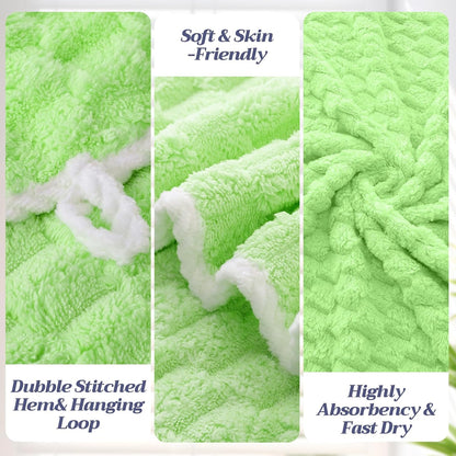 4 Pcs Extra Large Bath Towels Set 35 x 70 Inches Coral Fleece Oversized Bathroom Towel Quick Dry and Absorbent Bath Sheet for Bathroom Shower Gym Beach Yoga Sport Spa(Pink,Blue,Green,Purple)