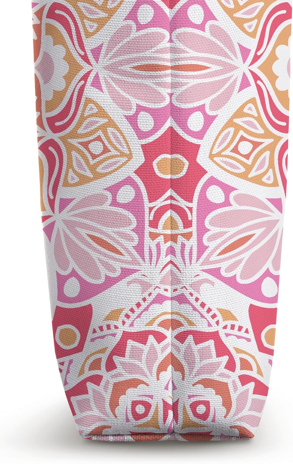 Boho Mandala Flower Pink Peach Geometric Zen Art Tote Bag