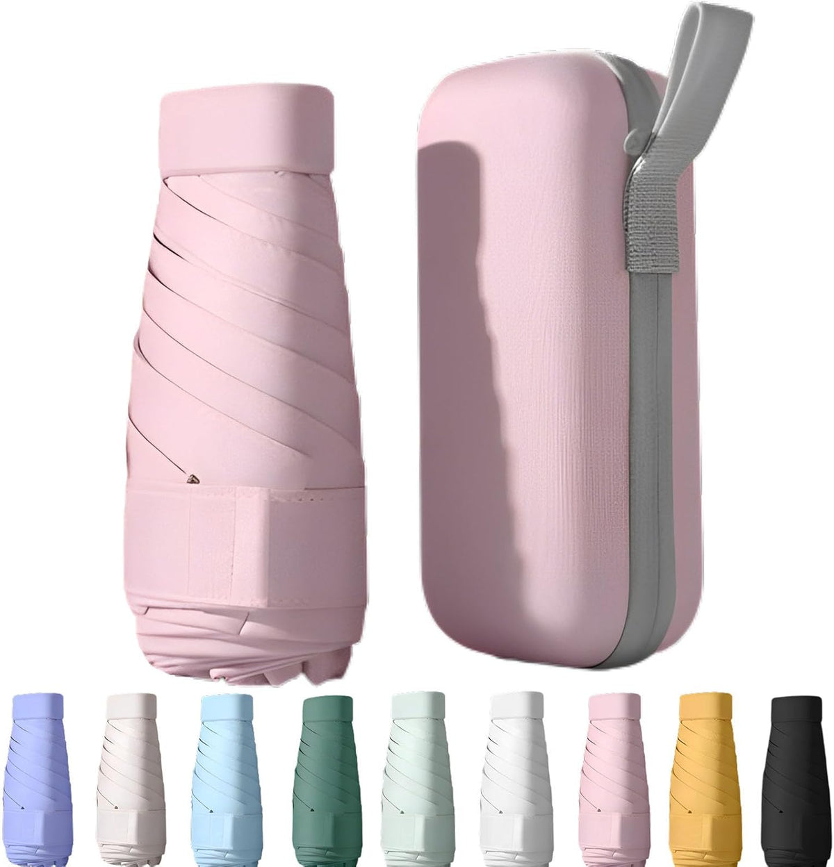Mini Travel Sun Umbrella for Purse, UPF 50+ with Case